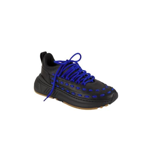 $995 NIB Bottega Veneta Leather Blue & Black Low Top Sneakers Shoes 39.5(6.5) main image 4